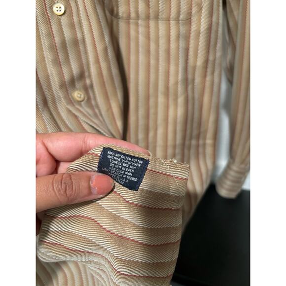 Vintage Burberry London Classic Stripe Print Made in USA Long Sleeve Shirt Sz M - Picture 4 of 5